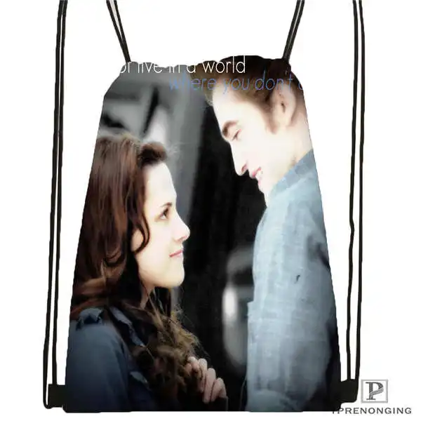 Drawstring Backpack Пользовательские Сумерки-вампиры-@ 01-походная сумка на шнурке милый рюкзак для детей(черная спина) 31x40 см#180611-03-128 - Цвет: Drawstring Backpack