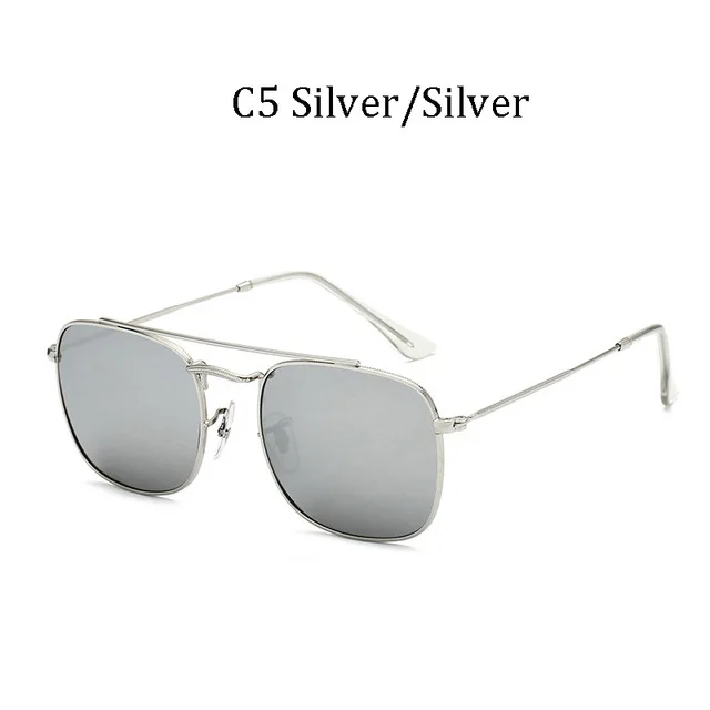 DPZ Fashion Vintage rays Square Metal Aviation 3557 Style Sunglasses Men Classic Gradient Brand Design Sun Glasses Oculos De Sol - Цвет линз: 3557 C5