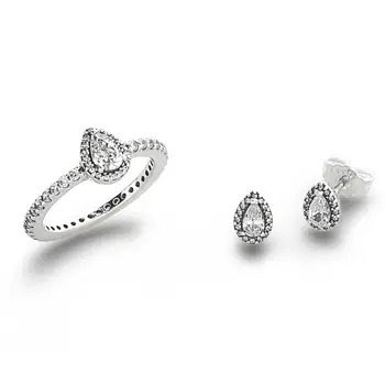 

NEW 2019 100% 925 Sterling Silver Forever Yours Jewellery Set Charms rings Wedding Fit DIY Original Jewellery Gift A Set