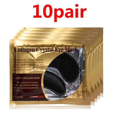 10pair style 5 10 пар, Золотая маска для глаз с кристаллами, коллагеновые патчи для глаз, восстанавливающая сухую кожу, маска для глаз, темные круги, удаляющая антивозрастную увлажняющую маску для лица - Цвет: 10pair style 5
