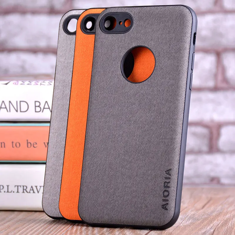 Чехол для iPhone 6 6s 7 8 plus роскошный текстильный кожаный чехол мягкий ТПУ Жесткий