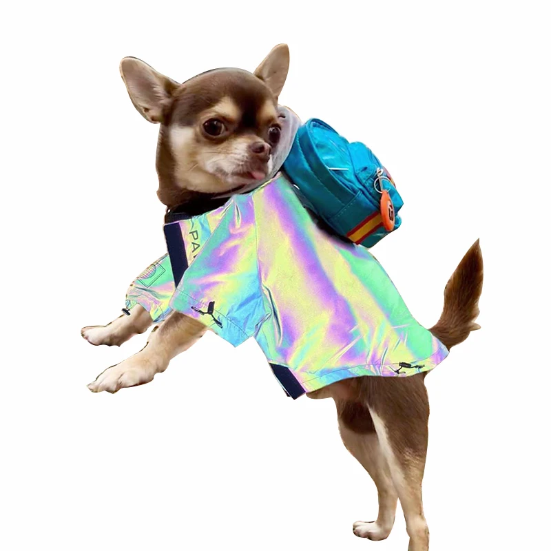 Online Diseñador reflectante abrigo para perro ropa cálida para mascotas ropa para perros al aire libre chaqueta para perros a prueba de lluvia Bulldog Chihuahua a prueba de viento