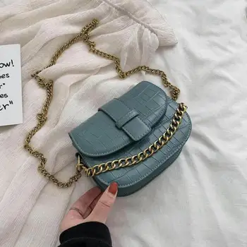 

Small Saddle Shape Crossbody Bags For Women 2020 Pu Leather Lady Shoulder Messenger Bags Mini Chain Handbags Lady Totes Purse