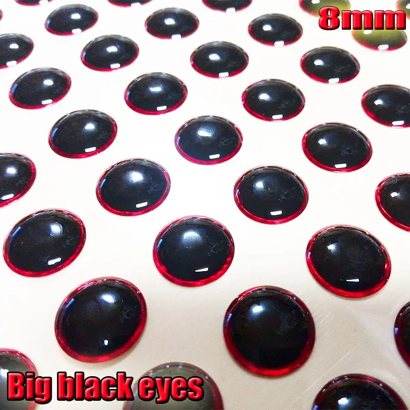 2023big black eyes red lure eyes 4mm 6mm 7mm 8mm 9mm 3D fish lure eyes  500pcs/lot