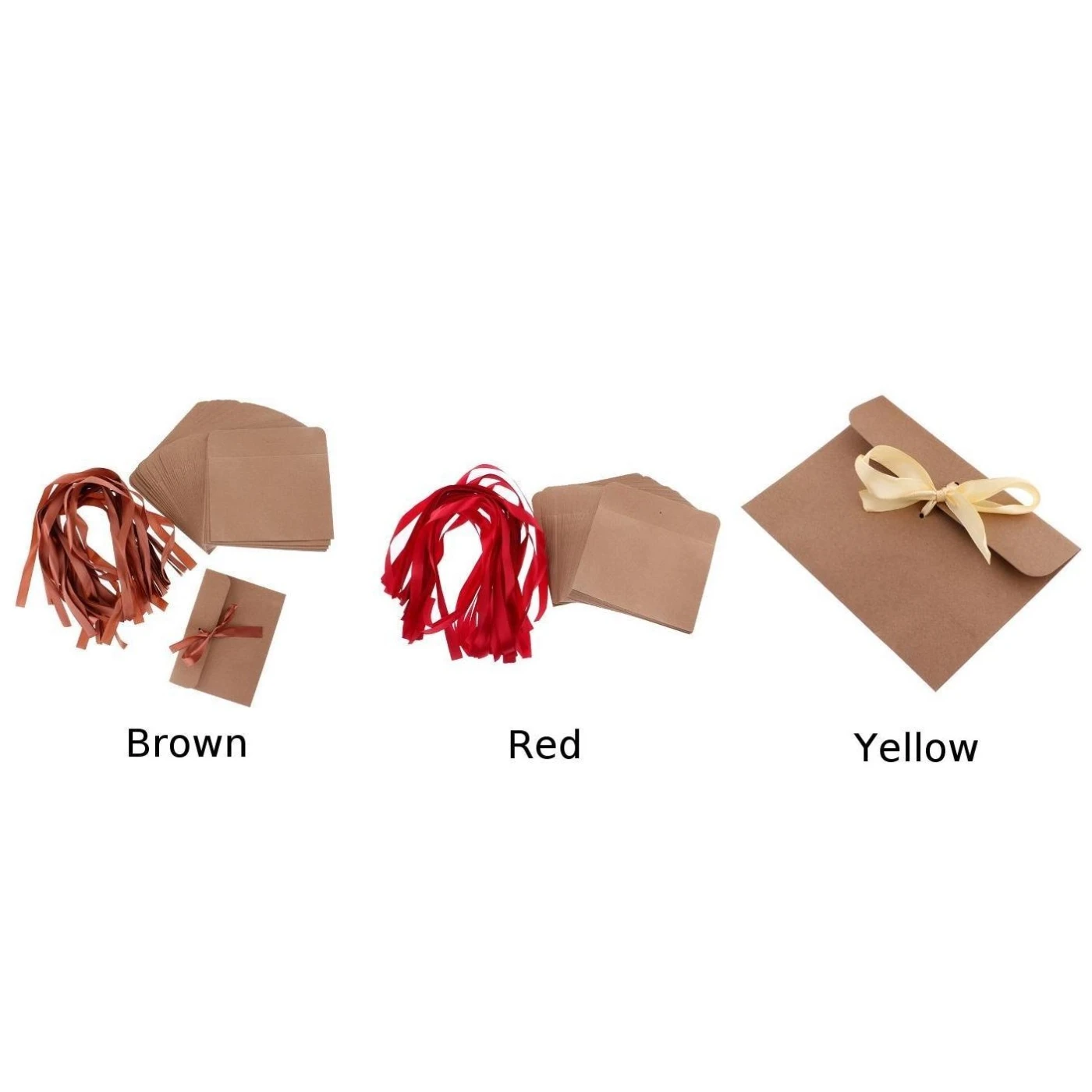  50pcs Retro Style Kraft Paper Envelopes For Wedding Invites Greeting+Ribbons Igh Quality Paper Desi - 4000562324407