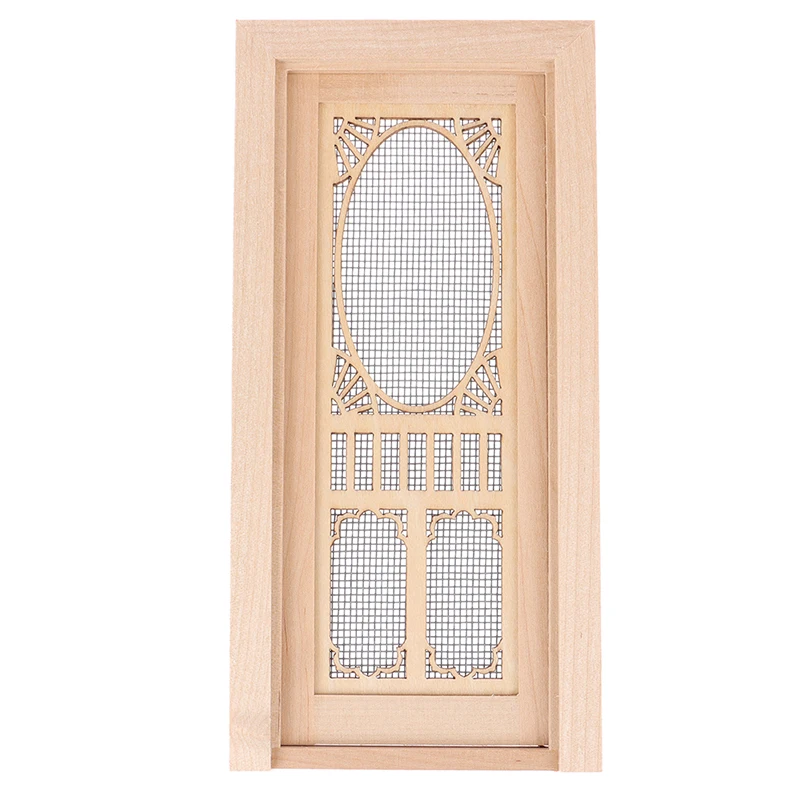 1/12 Scale Dollhouse Miniature Wood External Hollow Screen Door
