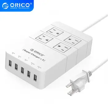 

ORICO USB Power Strip Socket US Plug Smart Surge With 4AC 5 USB Port Wall Charger Adapter For Phone Home Office Electronics