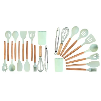 

10/12 Silicone Kitchenware Cooking Utensils Heat Resistant Kitchen Non-Stick Cooking Utensils Baking Tools with Storage Box