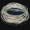 10 Pieces of Ladies Transparent Shiny Crystal Bracelet 14 Colors Full Rhinestone Elastic Bracelet Women Wristband Bracelet Gift ► Photo 1/6