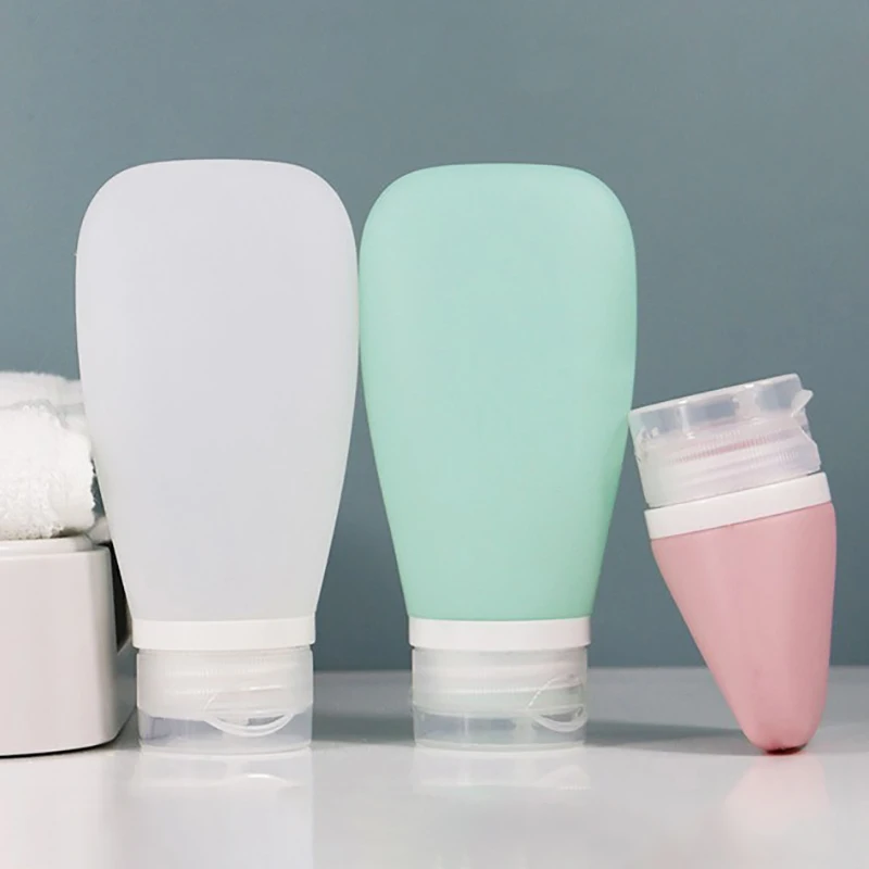 Silicone Travel Bottles 60 or 90ml Empty Squeeze Containers Leakproof Refillable Pressure Type Sub Packed Silica Gel Bottle