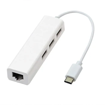

USB C Type C to Ethernet Adapter Portable Laptop Tablet PC USB2.0 Hub RJ45 Network Card Lan Adapter