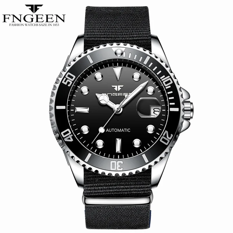 Luxury Brand FNGEEN Mechanical Watch Men Automatic Watch Male Clock Auto Date Men's Watch Luminous Watches Montre Homme 2020 