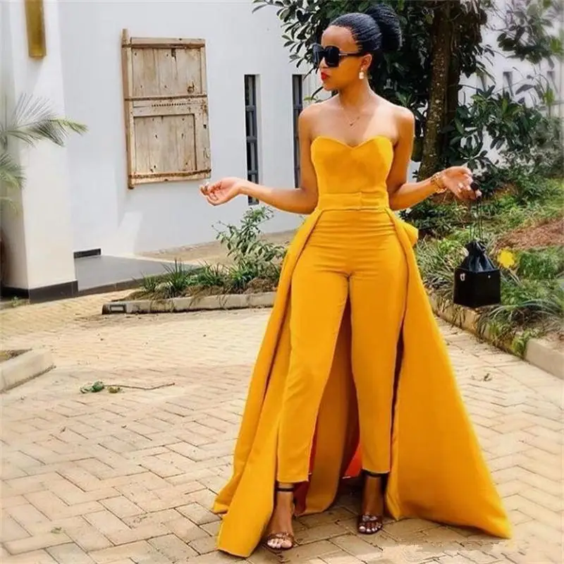 Long Jumpsuit Wanita Prom Gaun 