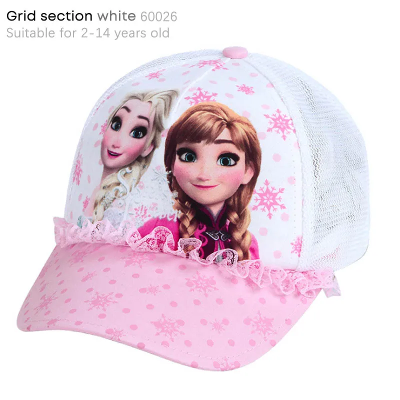 Cotton White DISNEY замороженная хлопковая детская шапка дышащая детская шляпа Эльза мультфильм шляпа для девочек 8 видов стилей czapka dla dziewczynki - Цвет: Cotton White