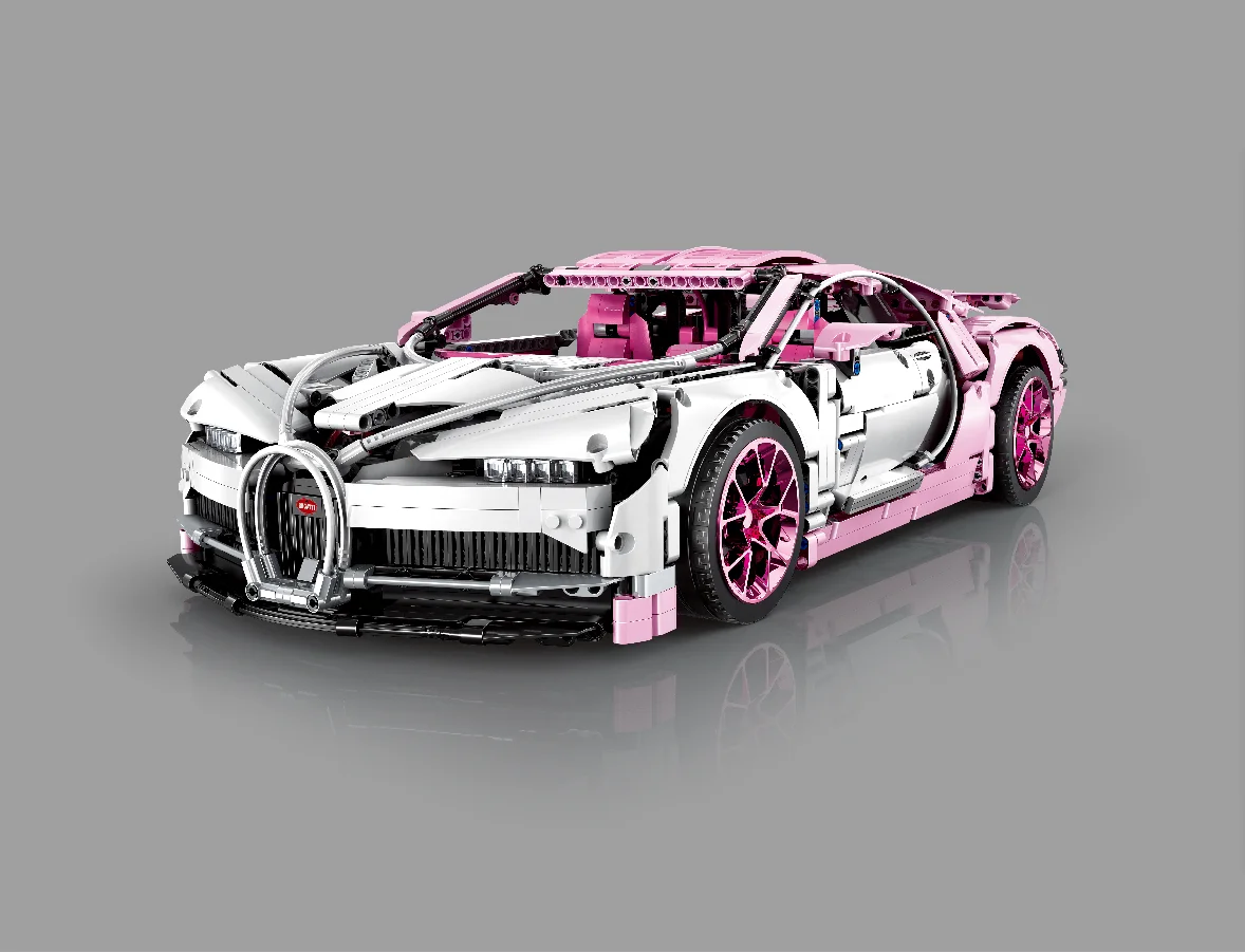 20086 90056 Technic серия bugatti Chiron синяя Модель гоночного автомобиля набор строительных блоков Классические игрушки для детей - Цвет: pink bugatti