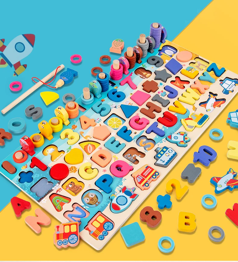 QWZ-Montessori Brinquedos Educativos de Matemática de Madeira