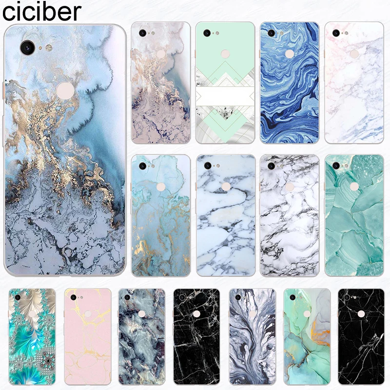 

ciciber Phone Case for Google Pixel 4 3a XL Soft Silicone TPU Cover for Google Pixel 3 2 XL Funda Natural Marble Coque Capinha