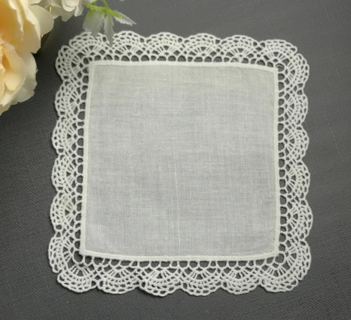 Set of 120 Fashion Cocktail Napkins 6x6-inch White Linen Lace Cocktail Napkin Coasters dress up any Party