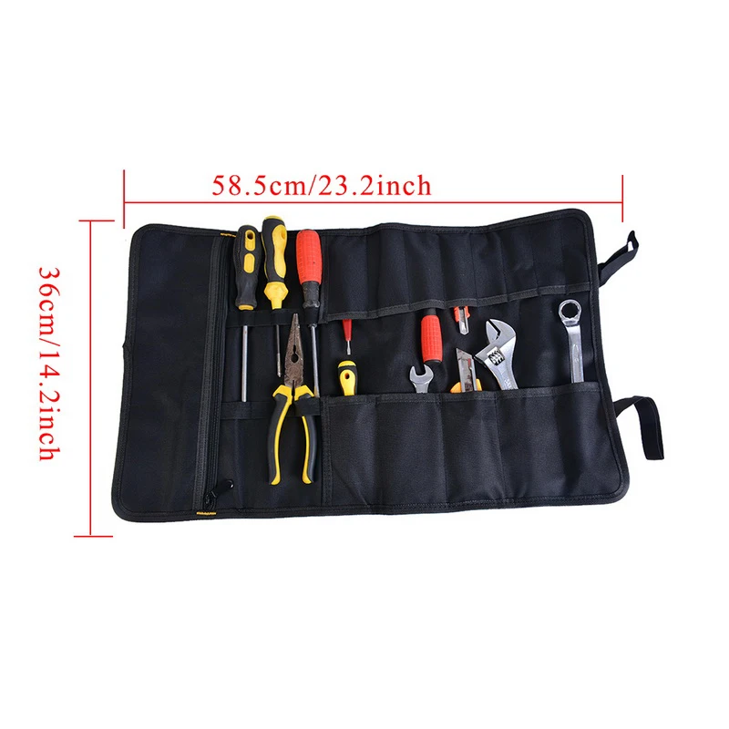 Multifunction Roller Tool Bags Oxford Canvas Practical Handles Bags Chisel Electrician Carrying Toolkit Instrument Package Case small tool pouch