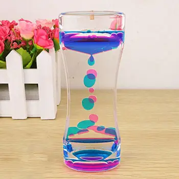 

Double Colors Oil Hourglass Liquid Floating Motion Bubbles Timer Desk Decors