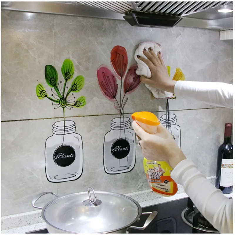 Самоклеящиеся обои для кухни алюминиевая фольга наклейки на кухонную плиту шкаф