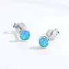 TONGZHE Luxury Tiny Blue Synthetic Opal Stud Earrings for Women 925 Sterling Silver Statement Earrings Fashion Jewelry 2022 Boho ► Photo 2/6