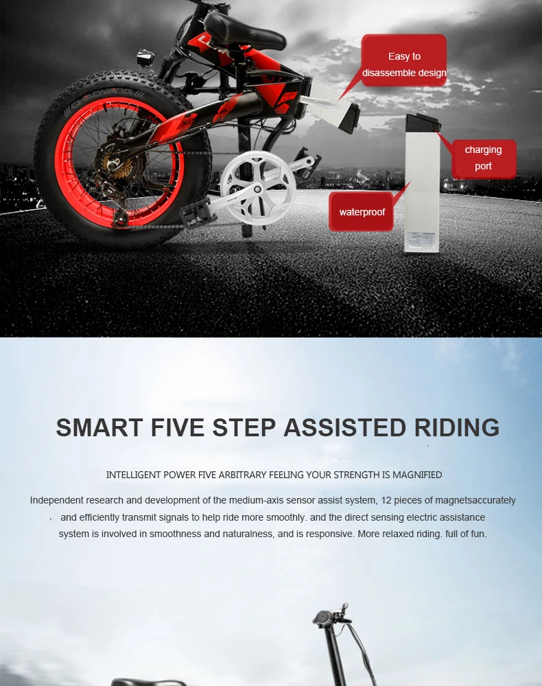 Top Daibot Folding Electric Scooter 2 Wheels 20 Inch Fat E-Bike Snow Electric Bicycle 48V 500W Hidden Battery Electric Bicycle Bike 15