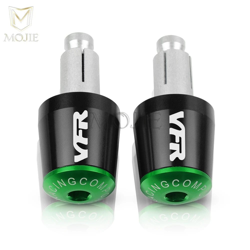 Black Green Рукоятки на руль мотоцикла, торцевая рукоятка, заглушка для HONDA VFR 400 750 800 800F Fi/W1 VTEC 1200F 1200X Crosstourer 1200 - Цвет: Black Green