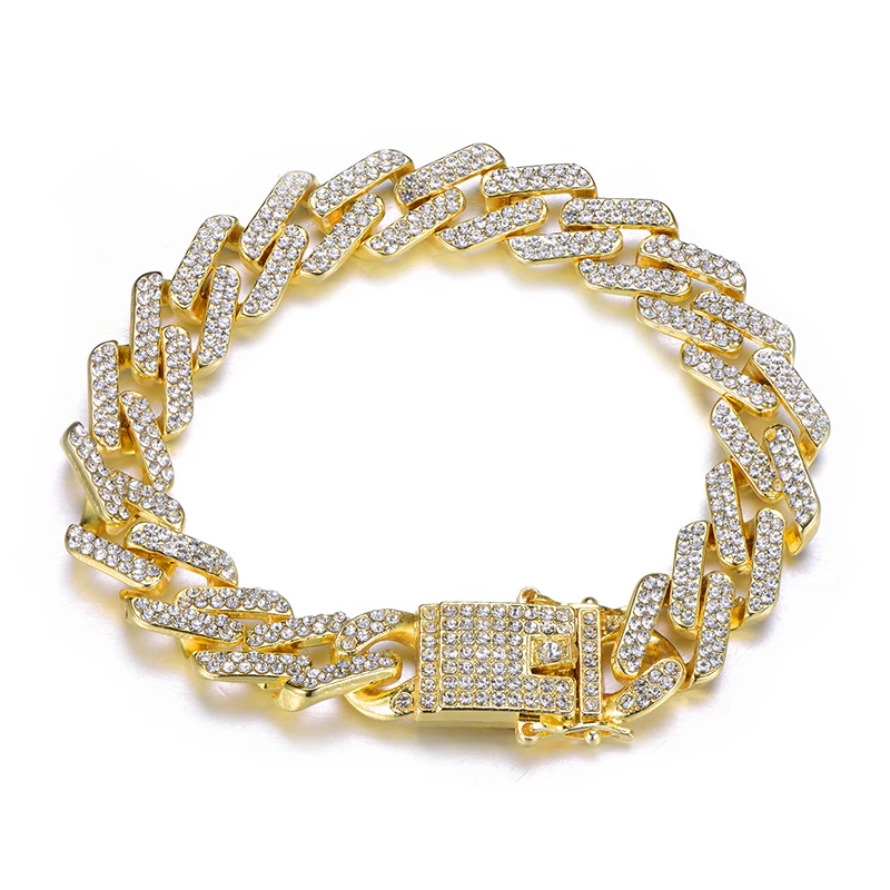 Хип хоп 13 мм полностью микро проложить CZ камень Bling Iced Out Бабочка Пряжка браслет