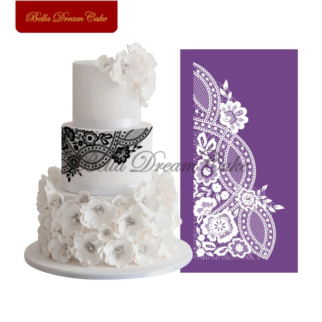 New Arrival Flower Design Stencil for Wedding Cake Fondant Damask Cake  Stencil Side Decorating Stencils Templates Mold - AliExpress