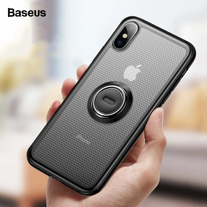 Чехол-держатель Baseus для iPhone Xs Max, Xr, X, S, R, Xsmax, подставка, чехол, мягкий ТПУ чехол с кольцом для пальца, для iPhone, Fundas