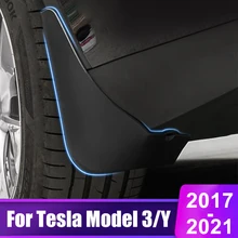 

For Tesla Model 3 Y 2017- 2020 2021 2022 Model3 M3 Car Fender Avoid Mud Splash 4pcs Front Rear Mudguard Cover Guards Accessories