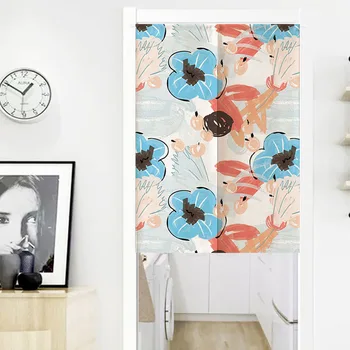 

Flower Decorative Cloth Door Curtain Bathroom Kitchen Bedroom Partition Curtain Half Curtain Feng Shui Curtain