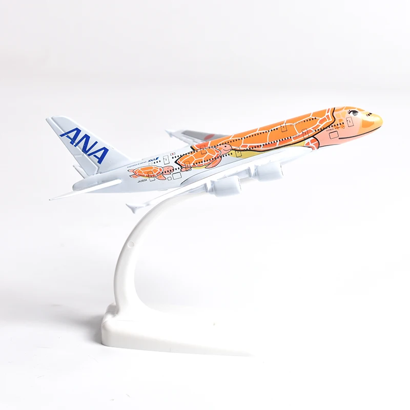 JASON TUTU 16CM ANA sea turtle painting Airbus A380 Airplane Model Aircraft Model Diecast Metal Planes Model All Nippon Airways 4