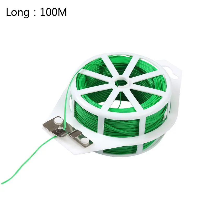 20 Вт, 30 Вт, 50/100 м завод зажим для проволоки с Резак Прочный Зеленый проволока с покрытием для садоводства Офис многоразовые жильный кабель с слайсер - Цвет: XL