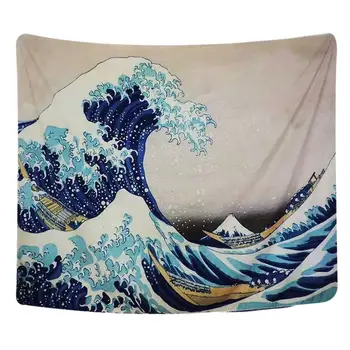 

Tapestry Wall Hanging, Great Wave Kanagawa Wall Tapestry with Art Nature Home Decorations for Living Room Bedroom Dorm Decor