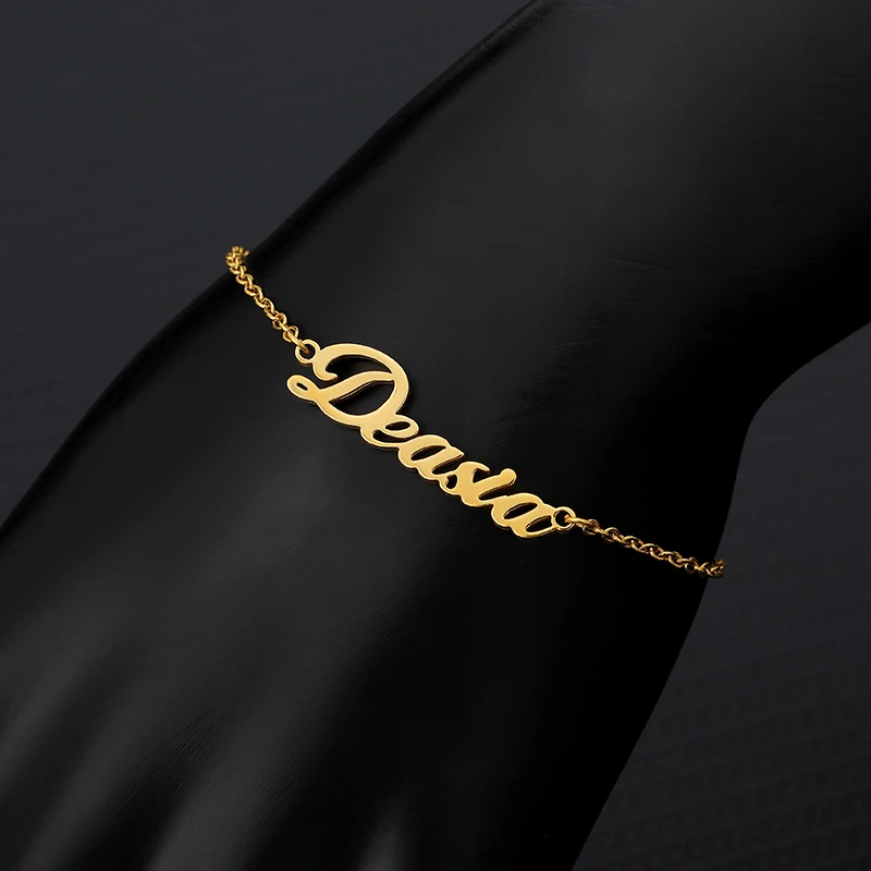 

Custom Name Anklet Bracelet On The Leg Foot Stainless Steel Chain Personalize Anklets for Women Boho Beach Jewelry Fashion Gift