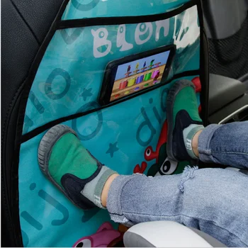 

Universal Cartoon Seat Cover Children Cute Car Seat Back Protection Cover Child Kick Pad Touch Screen Storage Bag Waterproof