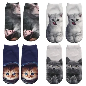 

1 Pair Casual 3D Cat Pattern Women Girls Kid Cotton Soft Short Sock Boat Sock Ankle Sock casual Ankle Hot Sale Cute Lovely