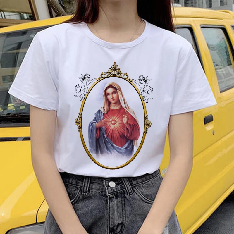 Angel Harajuku Ullzang, женские футболки, Kawaii, забавная мультяшная футболка, 90 s, графический гранж, Милая футболка, корейский стиль, женские футболки