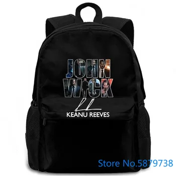 

John Wick Signature Keanu Reeves Black Best Selling Male Natural women men backpack laptop travel school adult