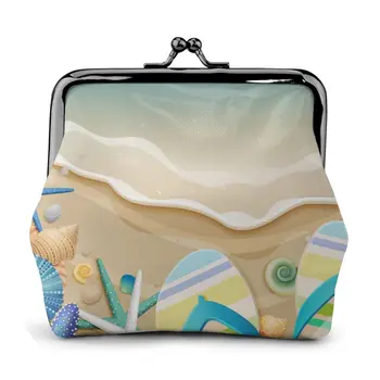 

OLN Beach Starfish Shell And Flip Flops Fashion Women Wallet Small Ladies Purse Female Wallet Coin Purse