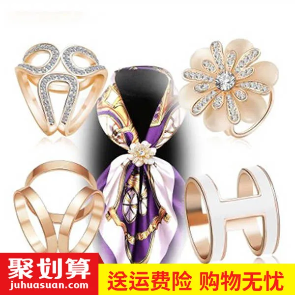 

South Korea-Style Silk Scarves Buckle Versatile Brooch Accessories Elegant Women's Corsage Shawl Luxury Scarf Clothes Buckle Dua