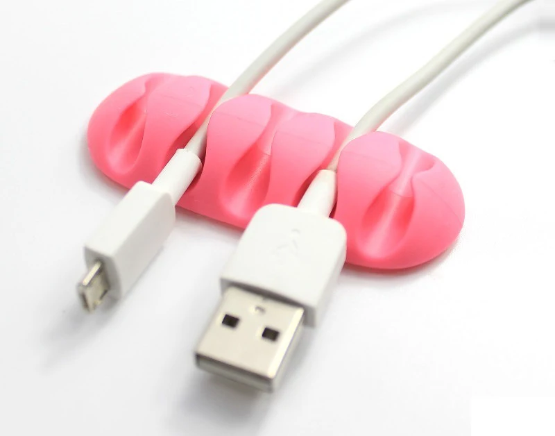 Desktop Phone Cable Winder Earphone Clip Charger Organizer 5 Slot Strip