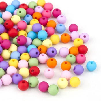 

DoreenBeads 300 PCs Mixed At Random Round Acrylic Spacer Beads 8mm(3/8") Dia. Hole Size: 1.8mm( 1/8") for Jewelry Making DIY