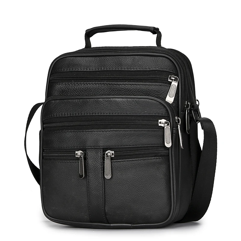 

Men Genuine Leather Bags For Men Shoulder Bag Crossbody Bags Black Retro Multifunction Handbags New