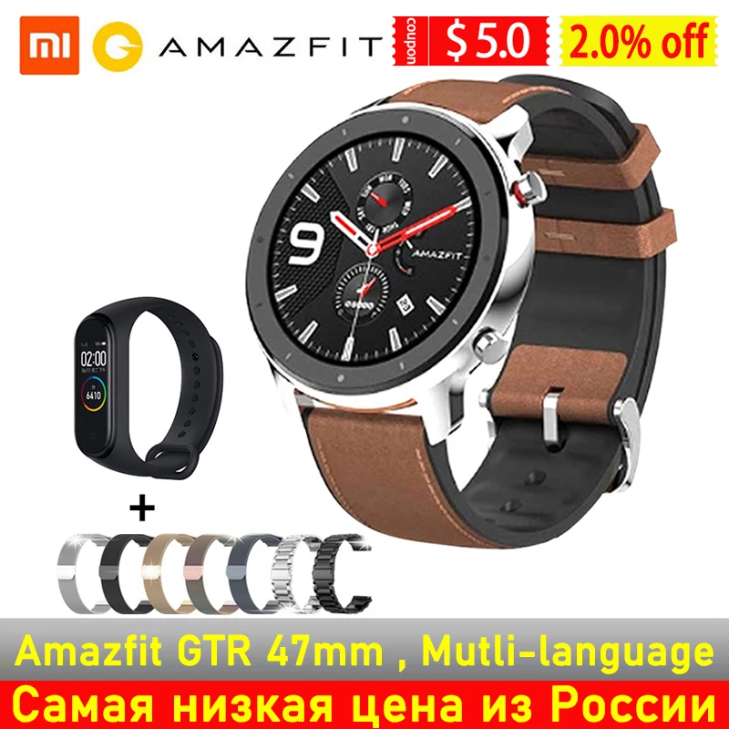 Amazfit GTR 47 мм 42 GPS умные часы мужские 5ATM водонепроницаемые 24 дневная батарея