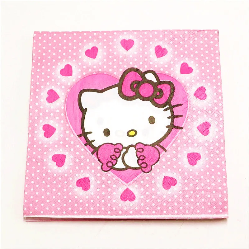 81 шт/51 шт розовый hello kitty День Рождения украшения одноразовая посуда Набор тарелка чашка дети день рождения, мероприятие, вечеринка Baby Shower