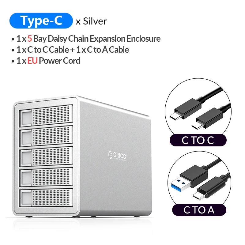 ORICO 35 Series 4 Bay HDD Docking Station 64TB With Raid 10Gbps 150W Built-in Power Hard Drive Case For 2.5 3.5 Inch Hard Drive 2.5 hdd box HDD Box Enclosures