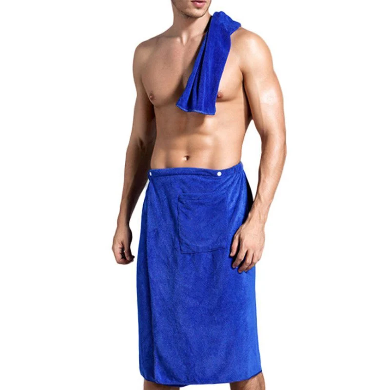 3 Colors Men SPA Bath Shower Wrap Towel Blanket Swimming Beach Dry Quick Towel with Pocket Cover-Ups bathing suit and cover up set